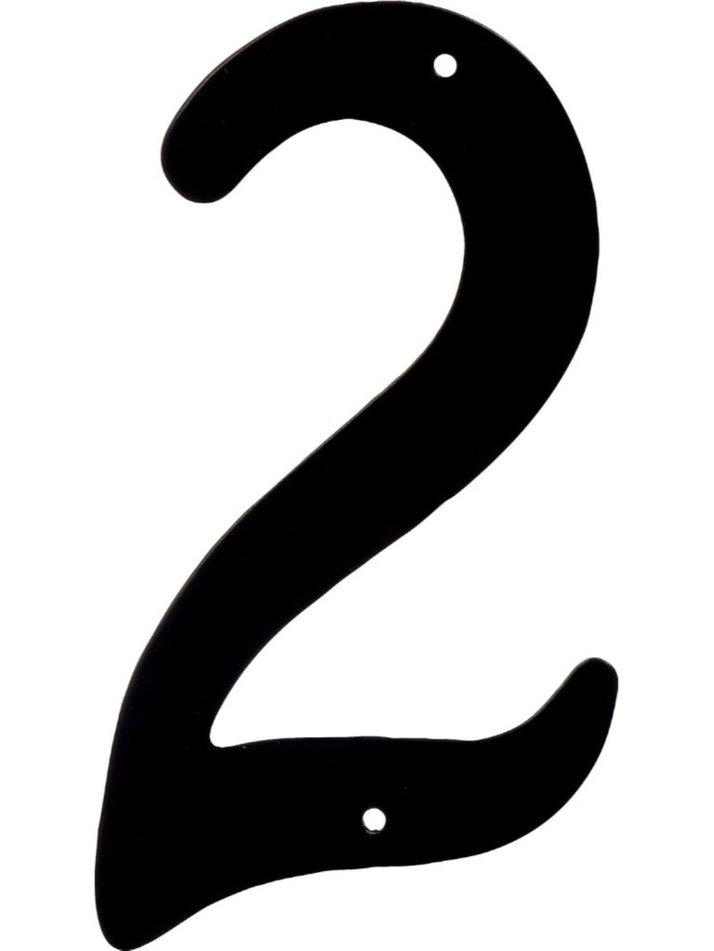 4-Inch Nail-On Black Die Cast Aluminum, House Number 2